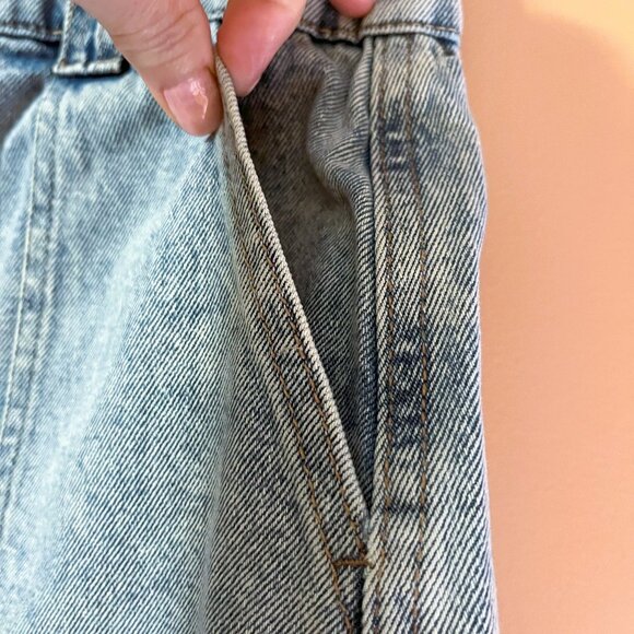 NWOT JEAN High Rise Denim Carpenter Shorts with elastic back waist Sz M - Picture 8 of 11